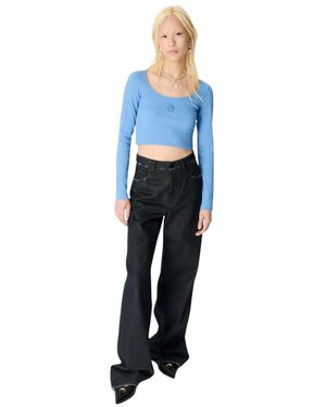 Marine Serre Moon Logo Jersey Ls Roundneck Top - Blauw