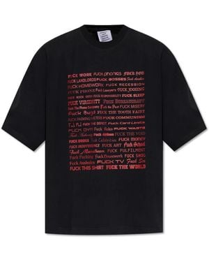 Vetements T-Shirt Mit Druck - Schwarz