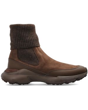 Tod's Schoenen ,Bruin ,Leer Sok-Sneakers
