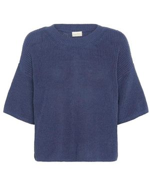 Part Two Ozeanblau Leinen Baumwolle Sweatshirt