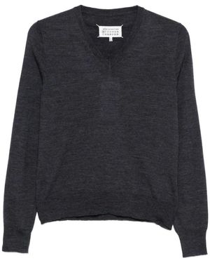 Maison Margiela V-Neck Strickware - Schwarz