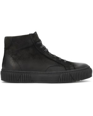 Kazar Schnür-Sneaker Aus Nubukleder - Schwarz