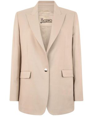 Herno Jacke Mit Wendbarem Kragen - Natur