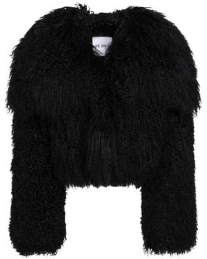 The Attico Faux Fur &Amp; Shearling Jassen - Zwart