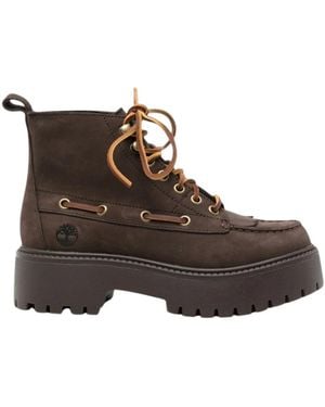 Timberland Stone Street Mid 7-Eye Platform Kiltie Boot - Bruin