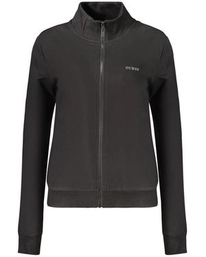 Guess Hoodies & Sweatvesten ,Zwart ,Sweatshirt Met Rits Over De Hele Lengte