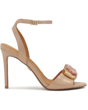 Kazar Chic Sandalen Mit Großem Dekorativem Stein - Mettallic