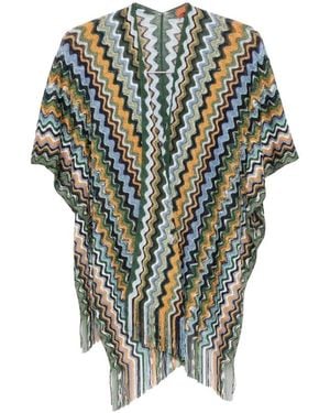 Missoni Jassen ,Veelkleurig ,V-Hals Cape - Groen