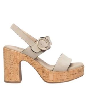 Nero Giardini Velours Marsala Sandalen Met Hoge Hak - Wit