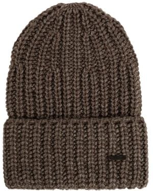 DSquared² Accessoires ,Grijs ,Wol Wolmuts Met Patch - Bruin