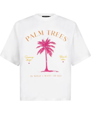 Ydence Palm Trees T-Shirt - Wit