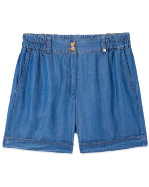 Oltre Tencelshorts Mit Denim-Effekt - Blau