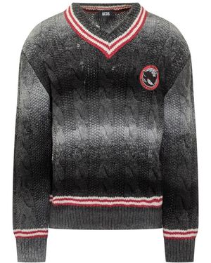 Gcds V-Neck Knitwear - Black