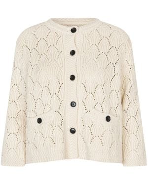 Masai Truien & Vesten ,Gebreide Vest Met Zakken En Knoopsluiting - Naturel