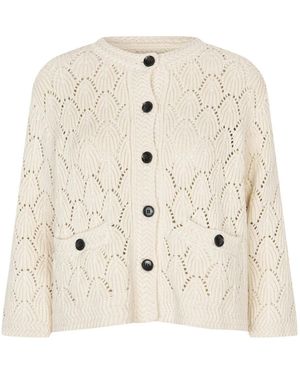 Masai Truien & Vesten ,Gebreide Vest Met Zakken En Knoopsluiting - Naturel