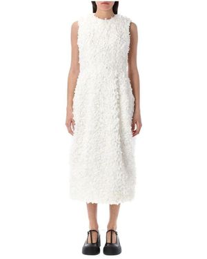 Comme des Garçons Weiße Blumen Midi Kleid