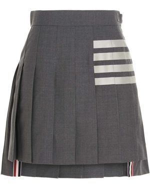 Thom Browne 4-Bar Geplooide Rok - Grijs