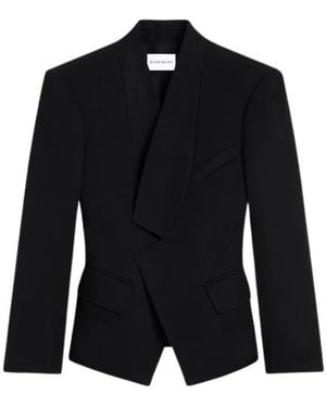 Givenchy Jassen ,Zwart ,Wol Reverse Lapel Jacket
