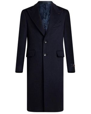 Etro Single-Breasted Coats - Blue
