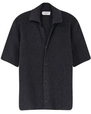 Laneus Truien & Vesten ,Zwart ,Katoen Cardigan Met Korte Mouwen
