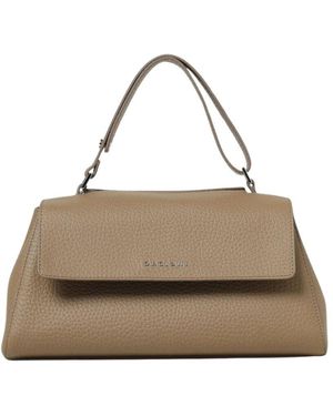Orciani Marine Leder Schultertasche - Mettallic