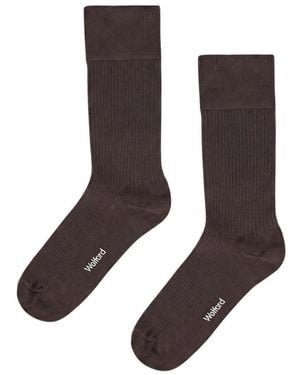Wolford Ondergoed ,Bruin ,Katoen Ribbed Stretch Cotton Socks