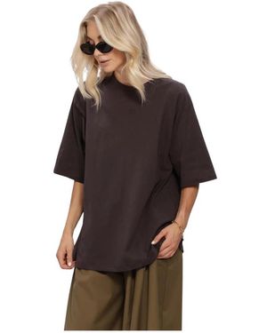 Gestuz Tops ,Bruin ,Katoen Gztimune Tee