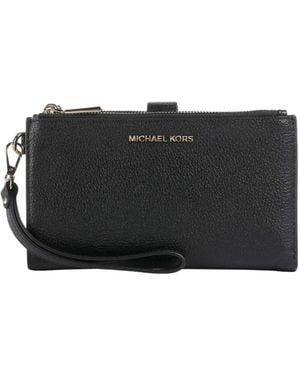 Michael Kors Double Zip Wristlet Wallet On Chain - Black
