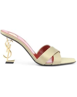 Saint Laurent Schoenen ,Satijn Opyum Mule - Wit