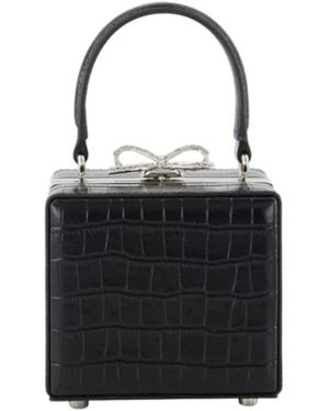 Self-Portrait Schwarze Croco Micro Handtasche