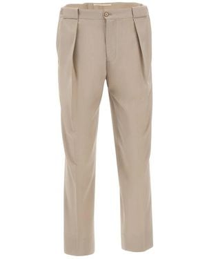 BRIGLIA Slim-Fit Trousers - Natural