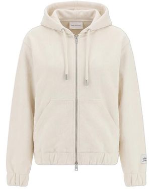 Ami Paris Hoodies & Sweatvesten ,Katoen Katoenen Hoodie Met Rits - Wit