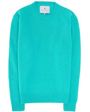 Seven Gauge Round-Neck Knitwear - Blauw