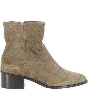 Softwaves Schoenen ,Leer Enkellaarsjes - Grijs