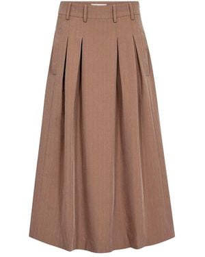 co'couture Rokken ,Bruin ,Polyester Luna Plissé Rok Met Zakken