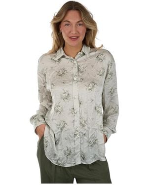ODEEH Wijde Blouse Met Kraag - Grijs
