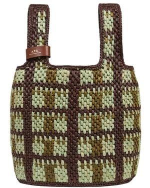 A.P.C. Tassen ,Veelkleurig ,Leer Leren Cirkel Mini Tas - Groen