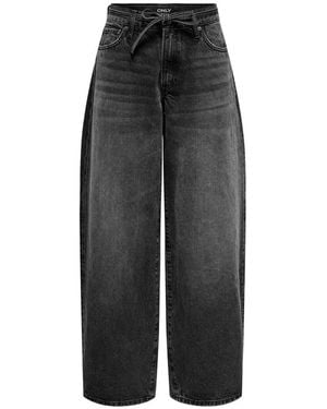 ONLY Rechte Denim Jeans Met Stippen - Grijs