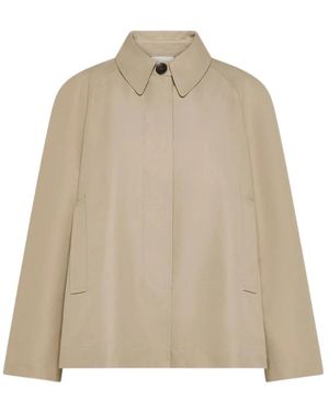 Seventy Korte Trenchcoat Met Verborgen Knoopsluiting - Naturel