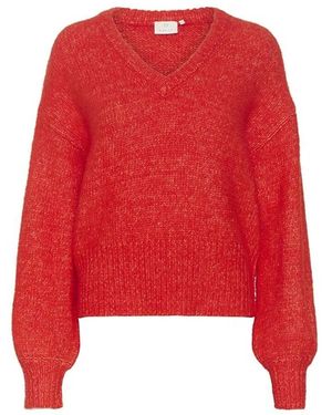 Kaffe V-Neck Knitwear - Rouge