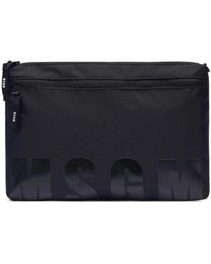 MSGM Signature Crossbody Tas - Blauw
