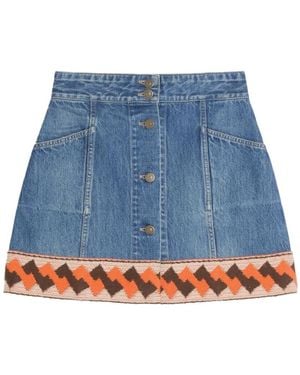 Valentino Garavani Denim Mini Rok - Blauw