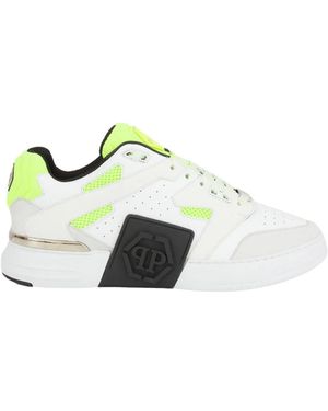 Philipp Plein Leder lo-top sneakers in gelb - Grün