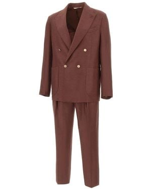 BRIGLIA Double Breasted Suits - Marrone