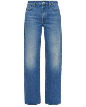 Mother Straight Jeans - Azul