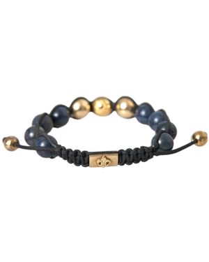 Nialaya Bracciale uomo pietra blu argento nero