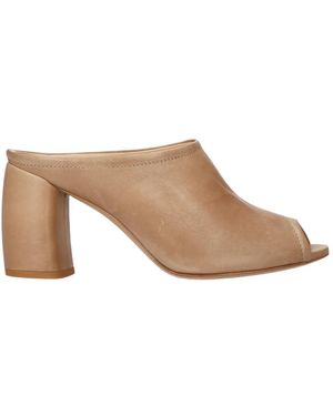 Premiata Schoenen ,Leer Leren Sandalen Met Hakken - Naturel