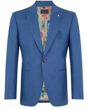 Billionaire Jassen ,Blauw ,Linnen Linnen Blazer Miami Vice Fit