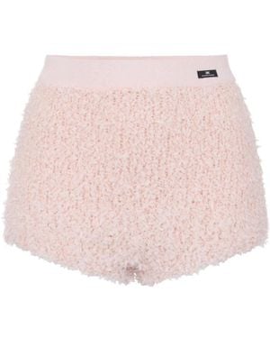 Elisabetta Franchi Korte Broeken ,Roze ,Fleece Shorts