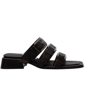 Miista Heeled Mules - Negro